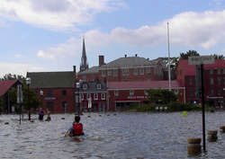 Flooding in downtown Annapolis the day after Hurricane Isabel. [Photo source: James G. Titus, used with permission]