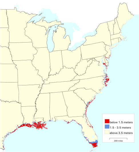 Lands Vulnerable to Sea Level Rise